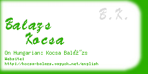 balazs kocsa business card